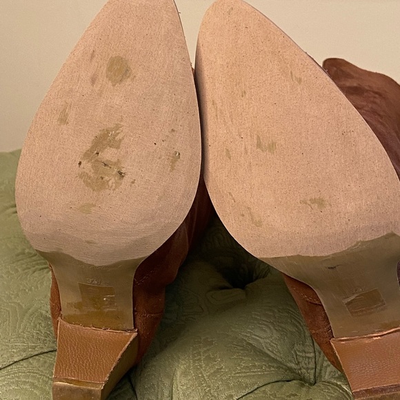 Free People Shane Tall Cognac Boots Size 37.5 or US Size 6-6.5 Retail $328.00